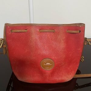 Dooney & Bourke Vintage Red Tasseled Bucket Bag